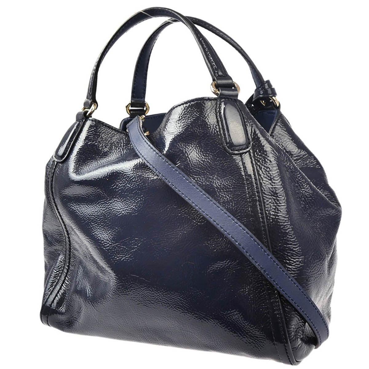 Gucci Navy Leather 2way Shoulder Handbag