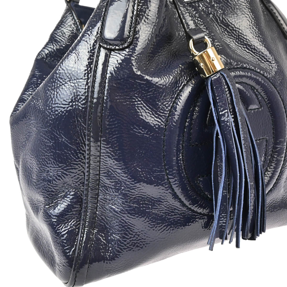 Gucci Navy Leather 2way Shoulder Handbag