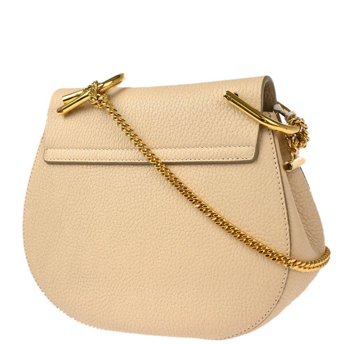 Chloe Beige Drew Chain Shoulder Bag