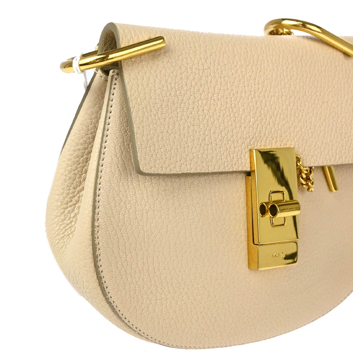 Chloe Beige Drew Chain Shoulder Bag