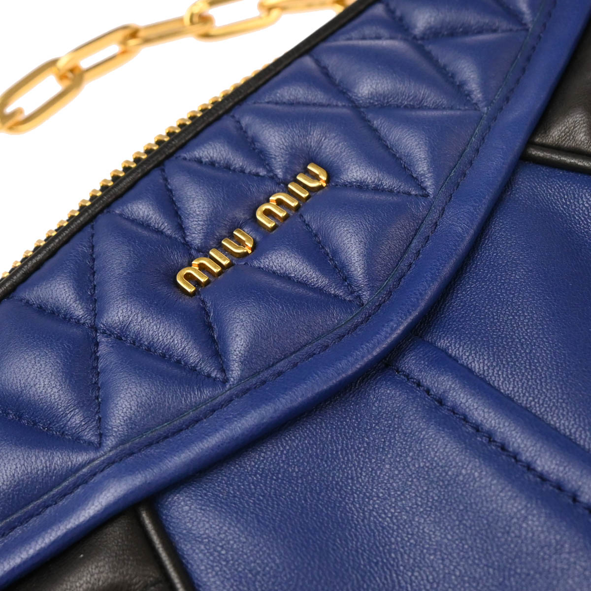 Miu Miu 2014 Blue Black Lambskin 2way Handbag