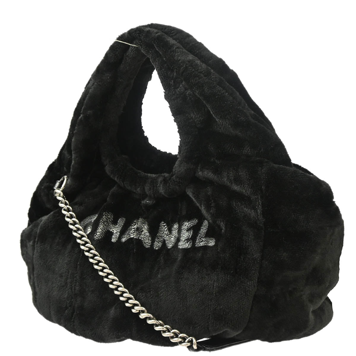 Chanel 2010-2011 Black Fur 2way Shoulder Handbag