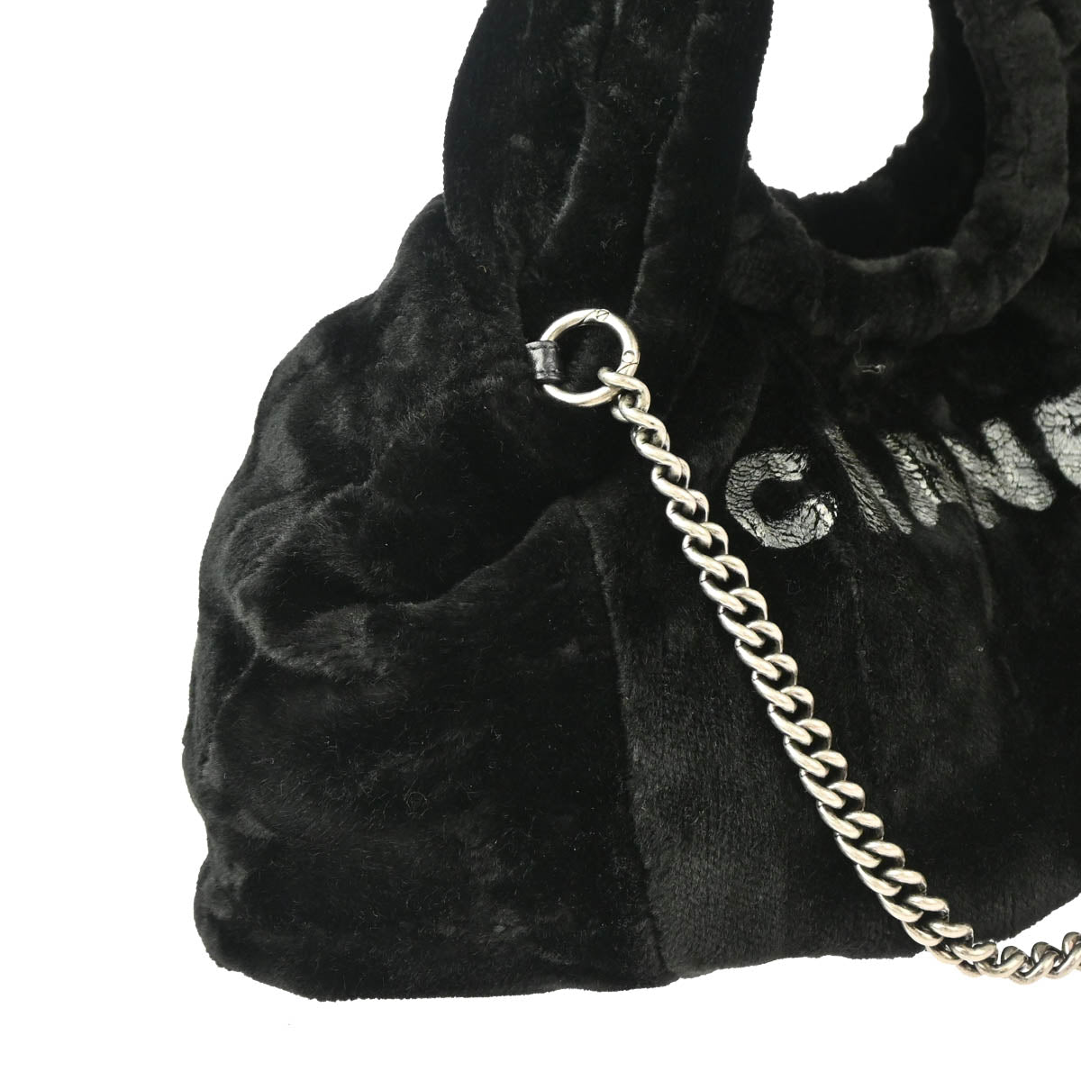 Chanel 2010-2011 Black Fur 2way Shoulder Handbag