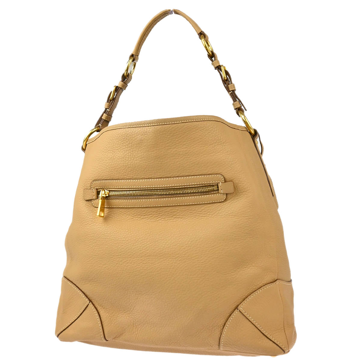 Prada Beige Leather Shoulder Bag