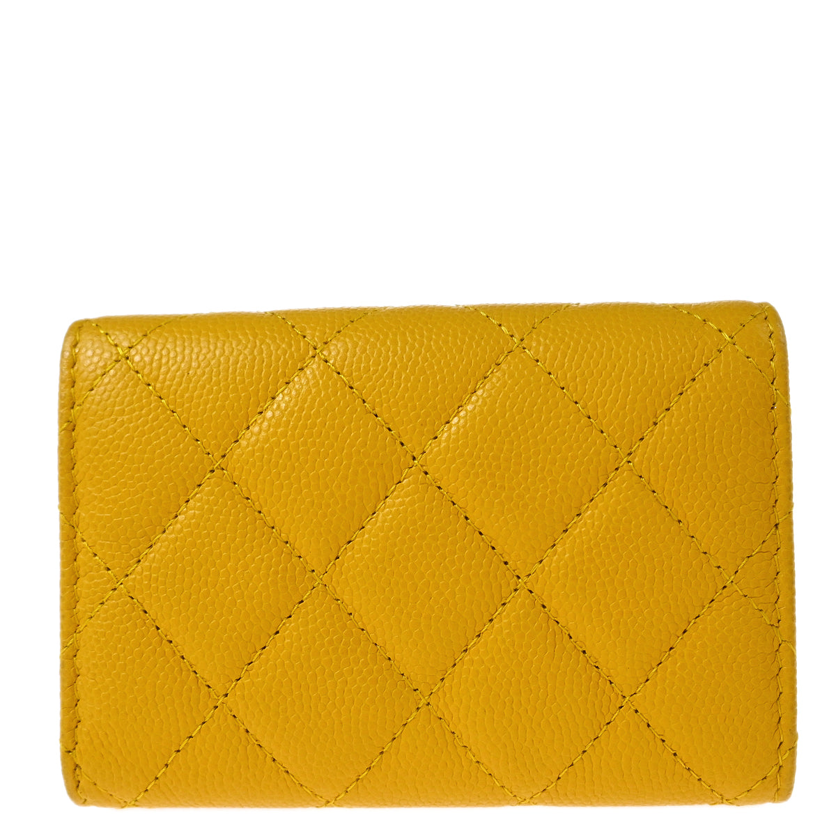 Chanel 2018-2019 Yellow Caviar Wallet Purse