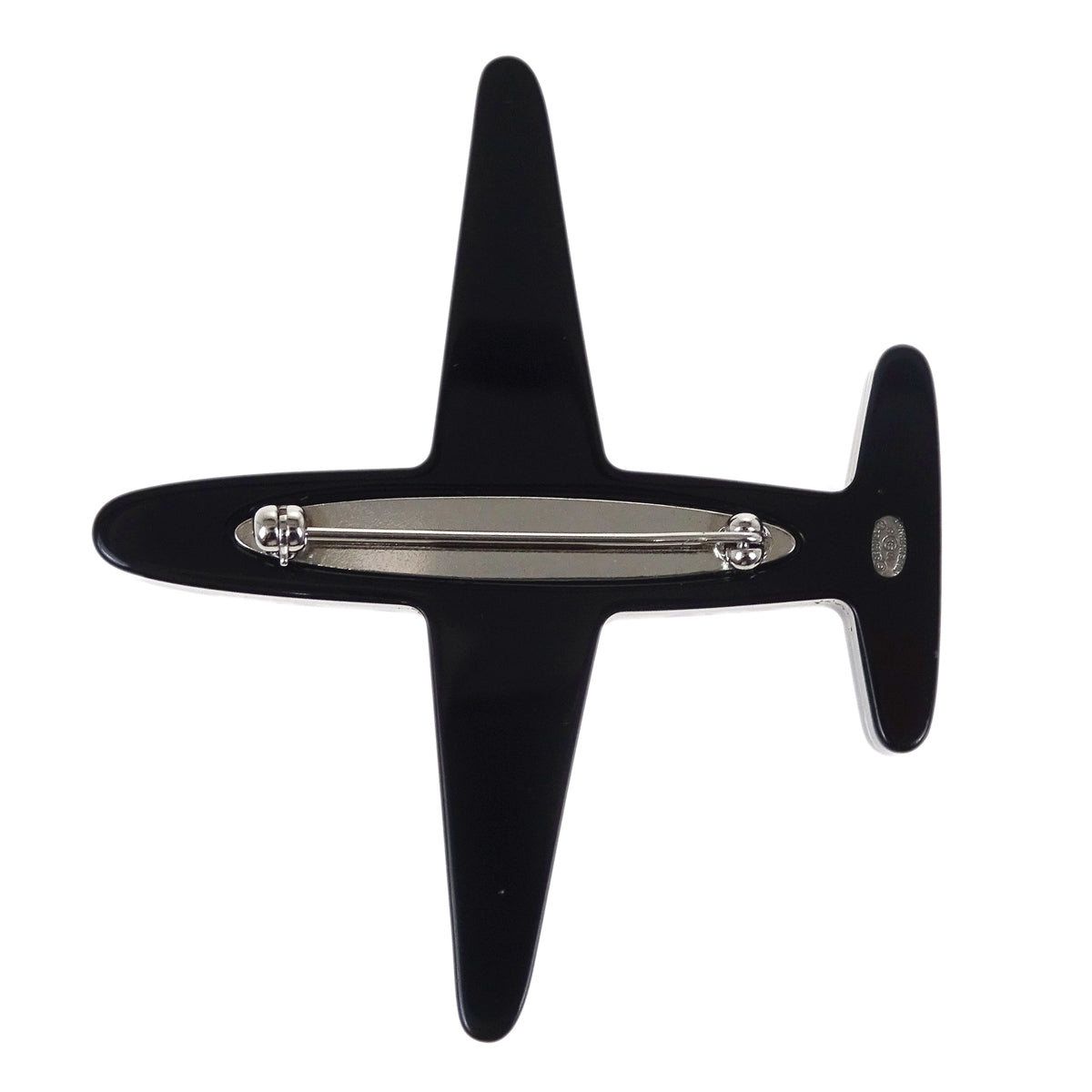 Chanel Airplane Brooch Pin Black 16S