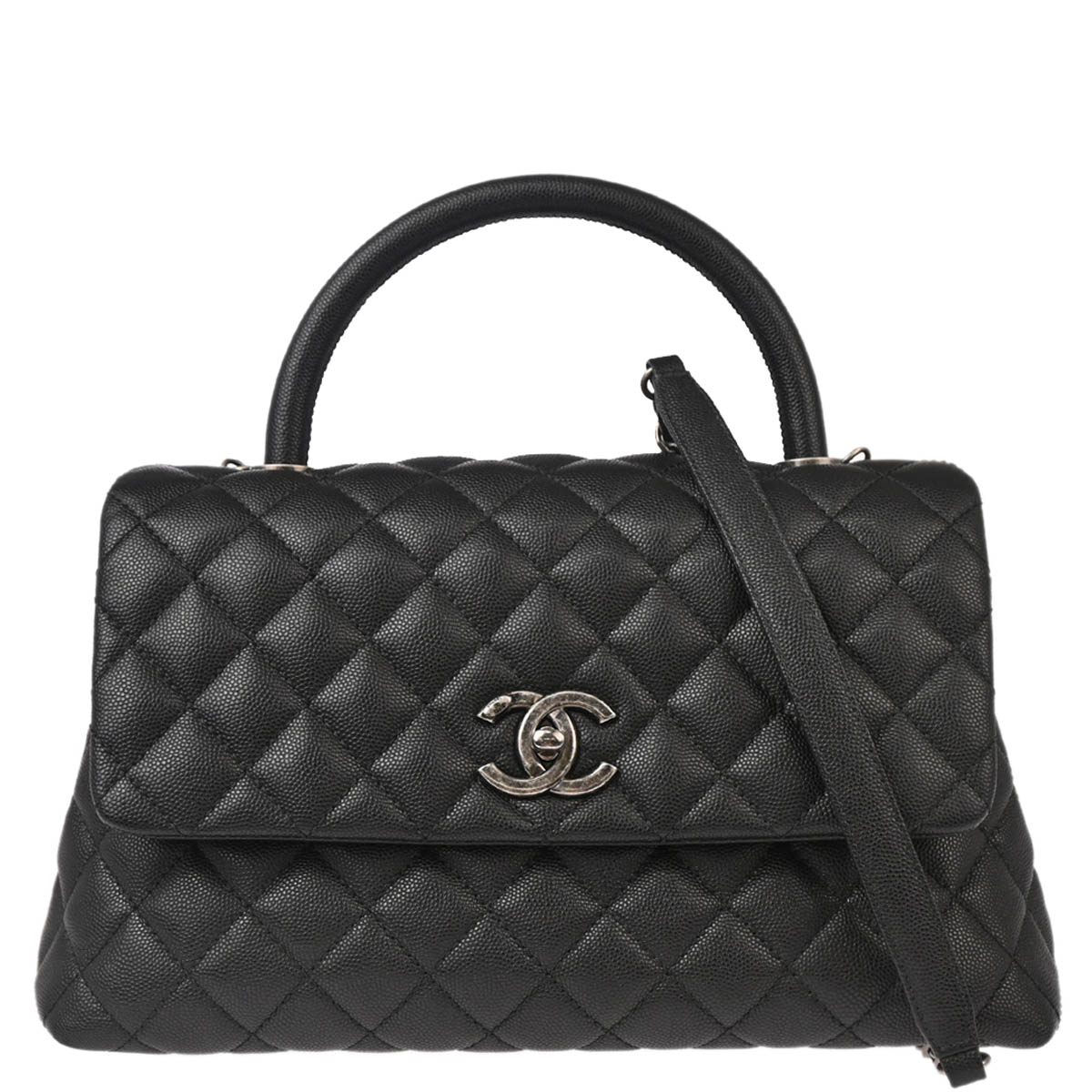 Chanel 2017 Black Caviar 2way Shoulder Handbag