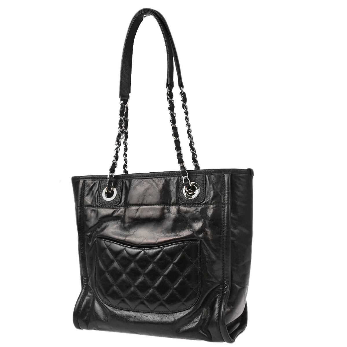 Chanel Black Calfskin Mini Deauville Shoulder Tote Bag