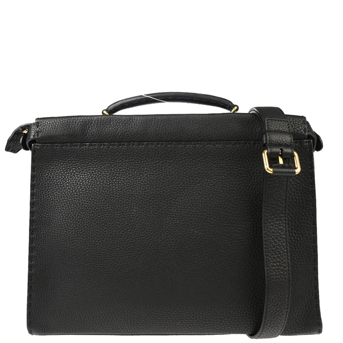 Fendi Black Leather Selleria Peekaboo 2way Shoulder Handbag