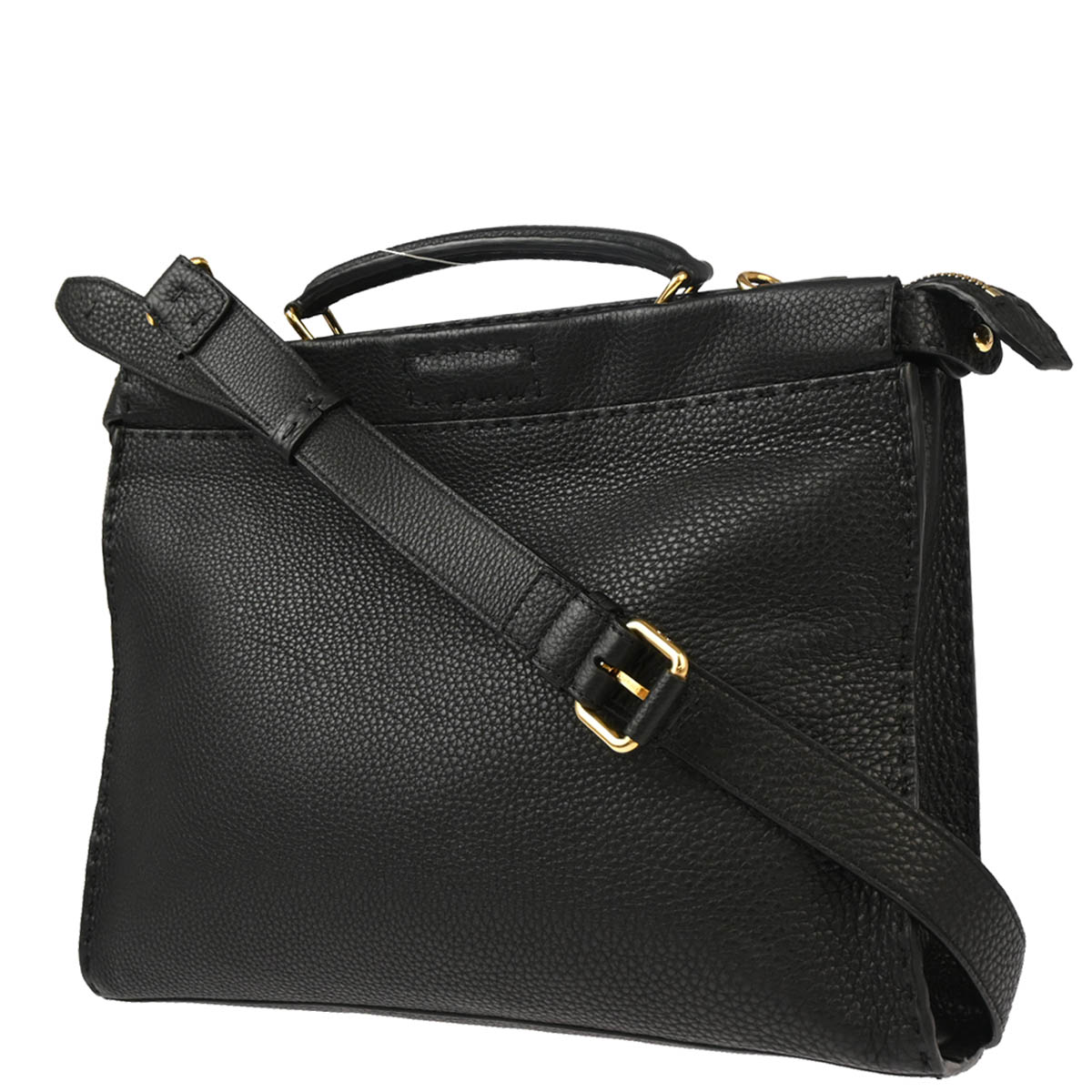 Fendi Black Leather Peekaboo Fit Monster 2way Shoulder Handbag