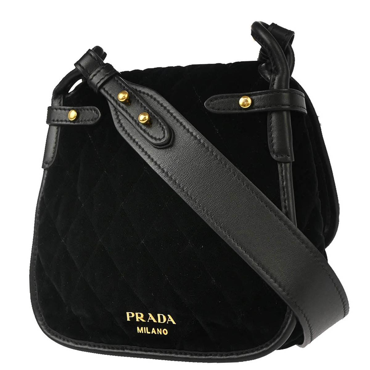 Prada Black Velvet Corsaire Shoulder Bag