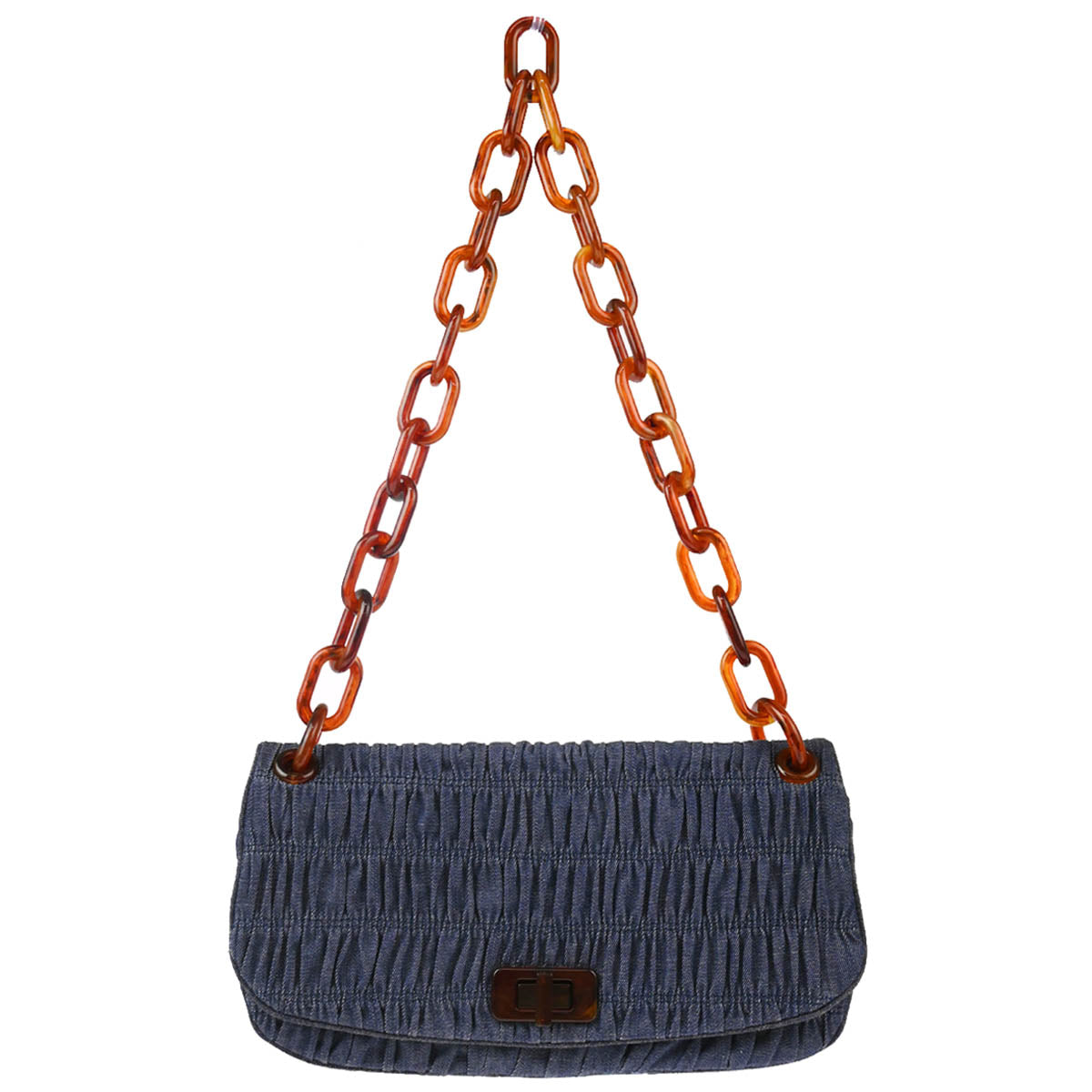 Prada Navy Denim Shoulder Bag