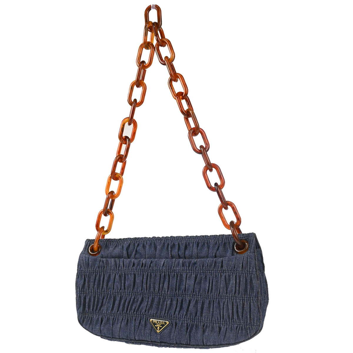 Prada Navy Denim Shoulder Bag