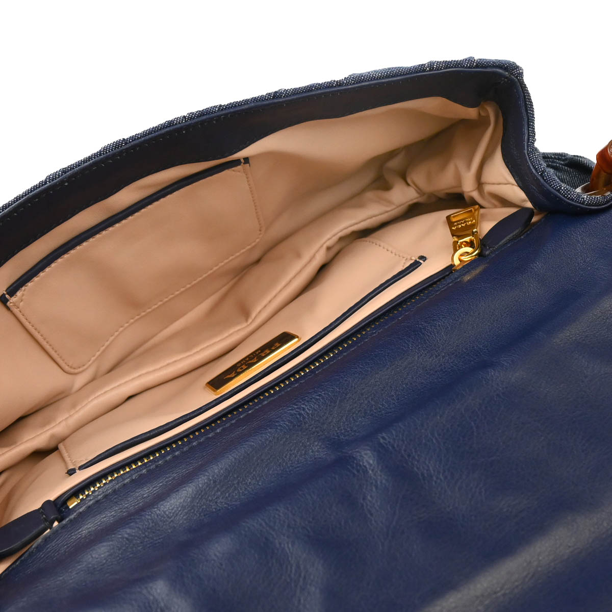 Prada Navy Denim Shoulder Bag