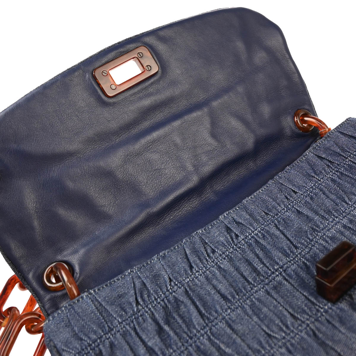 Prada Navy Denim Shoulder Bag