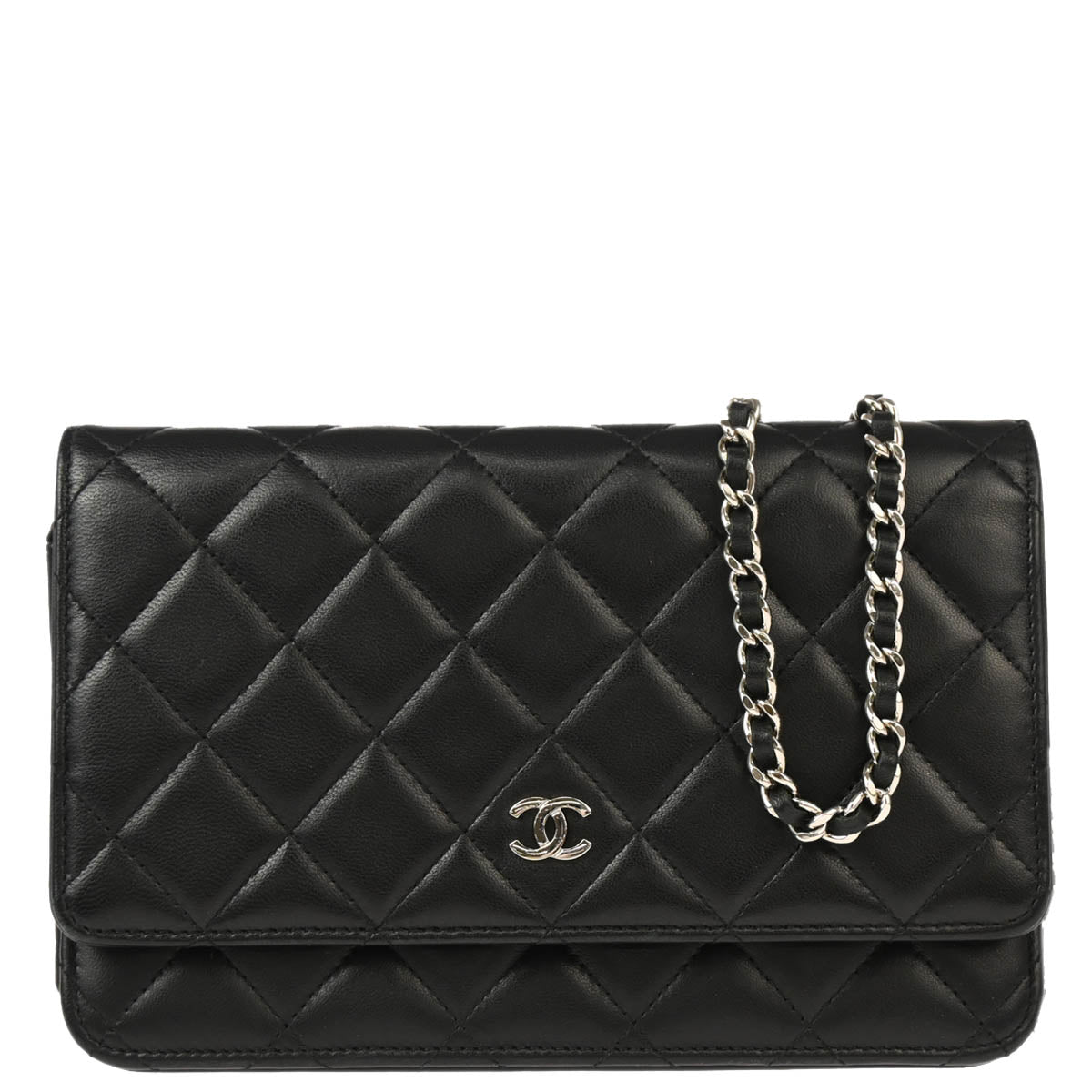 Chanel Black 2019 Lambskin Classic WOC Wallet Chain Shoulder Bag