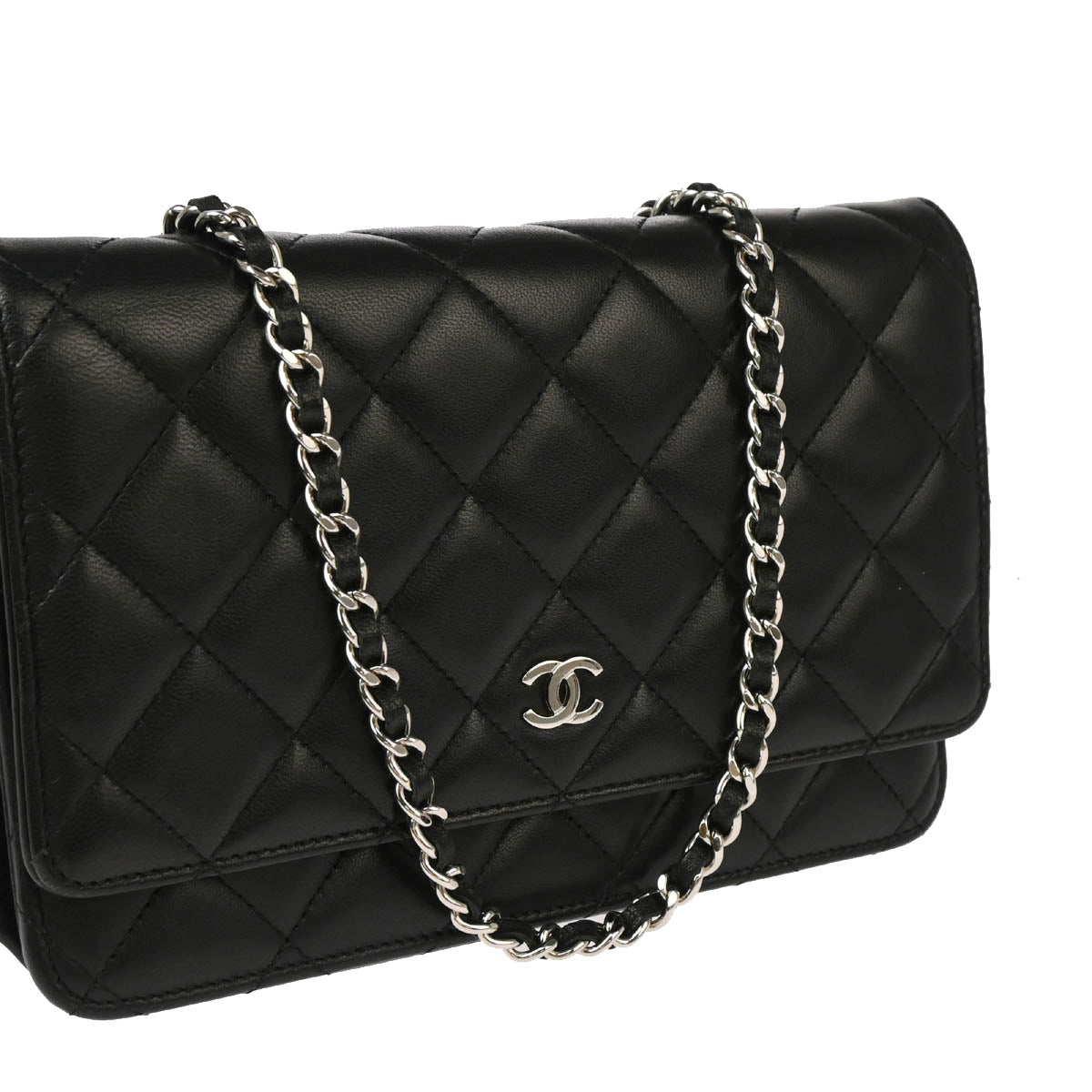 Chanel Black 2019 Lambskin Classic WOC Wallet Chain Shoulder Bag