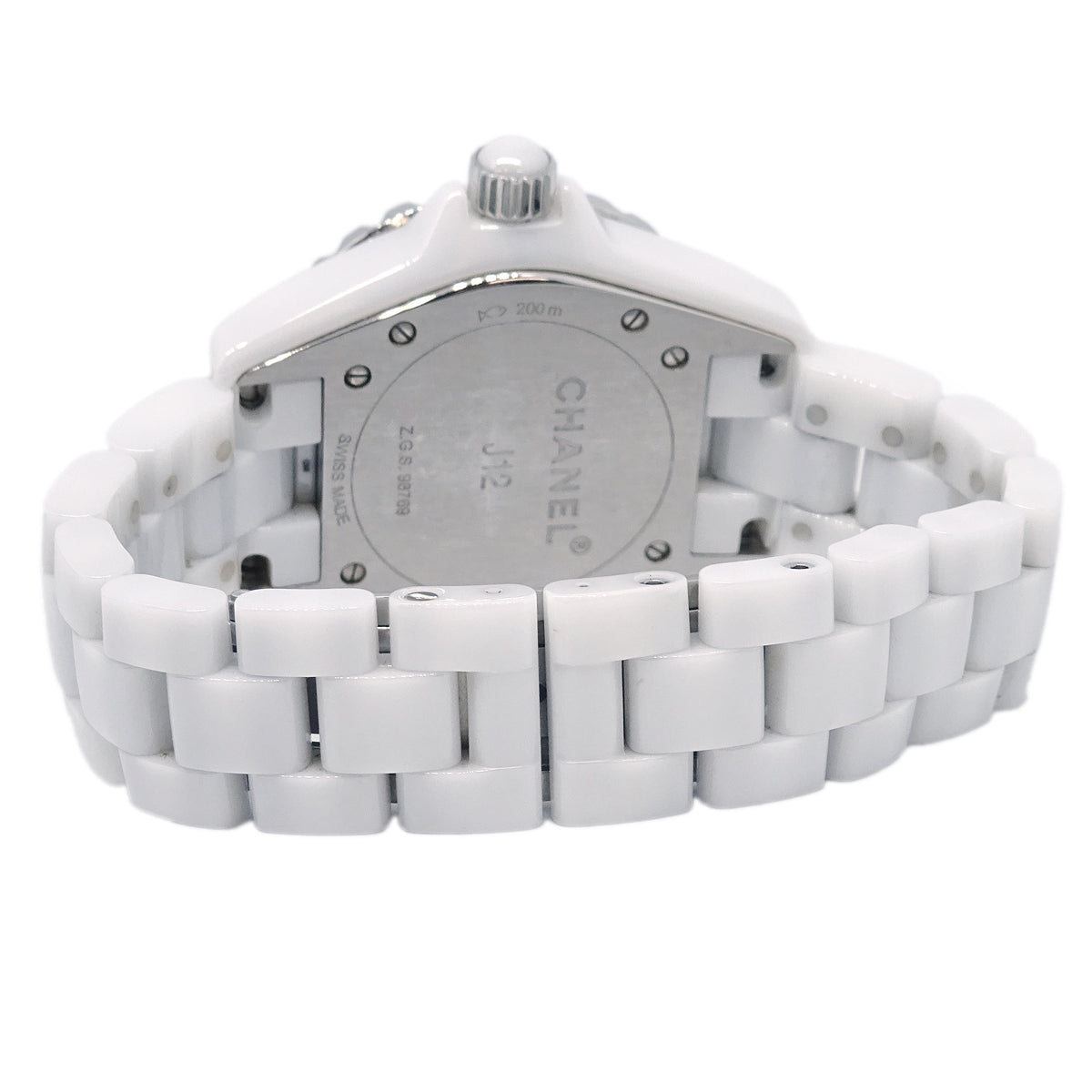 Chanel Ref.H1628 J12 33mm Quartz Watch Ceramic SS Diamond