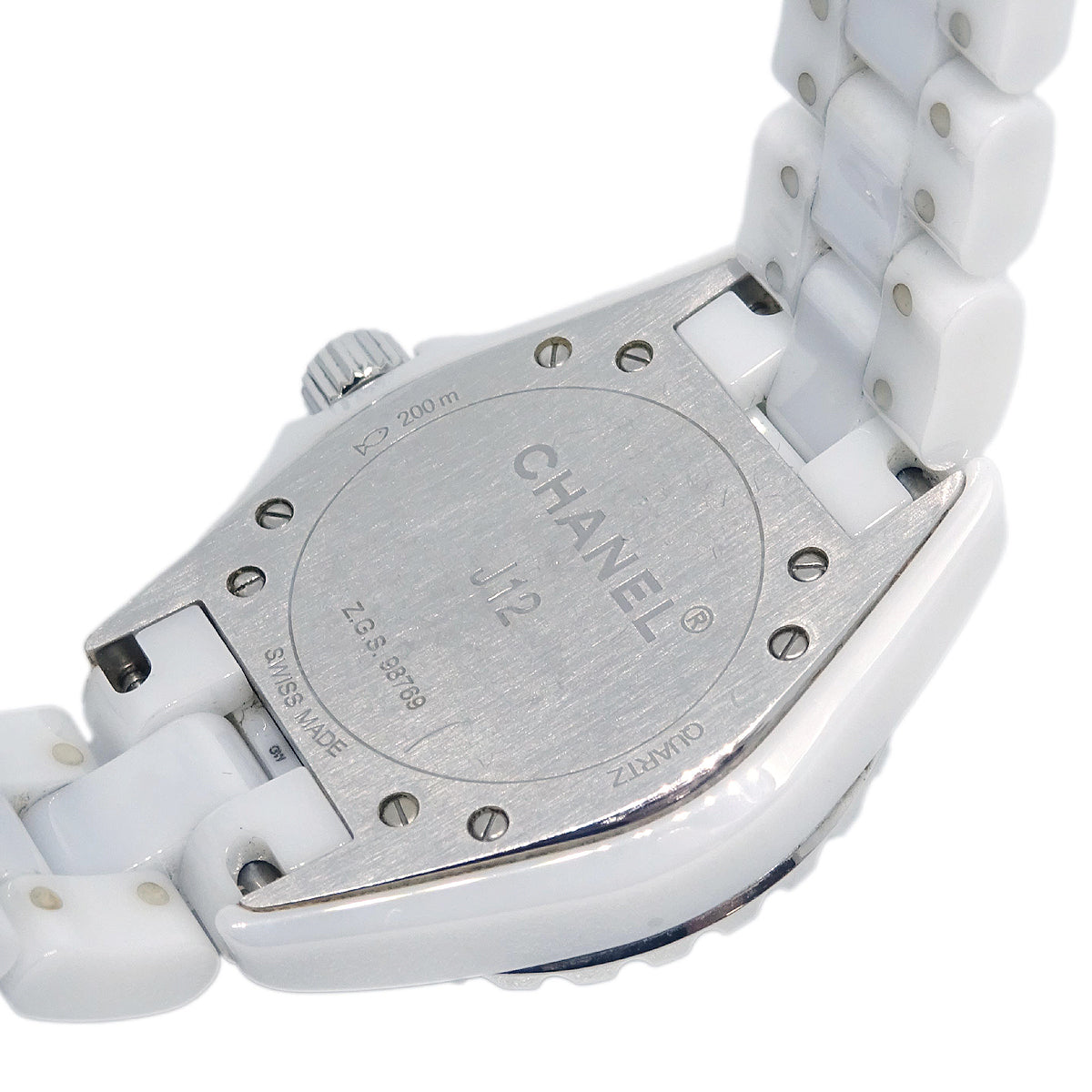 Chanel Ref.H1628 J12 33mm Quartz Watch Ceramic SS Diamond