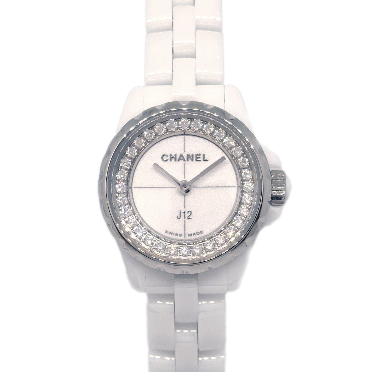 Chanel Ref.H5237 J12 XS Quartz 19mm Watch Ceramic SS Diamond