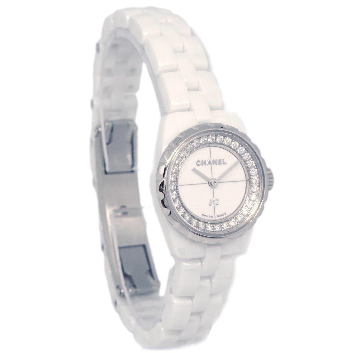 Chanel Ref.H5237 J12 XS Quartz 19mm Watch Ceramic SS Diamond