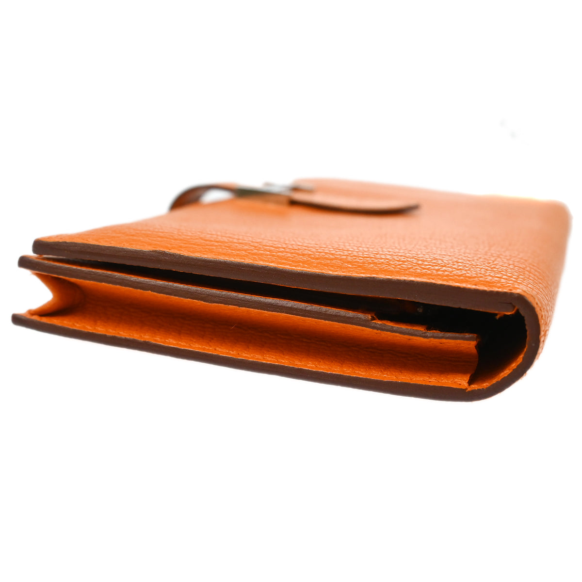 Hermes 2013 Orange Chevre Bearn Soufre Bifold Long Wallet