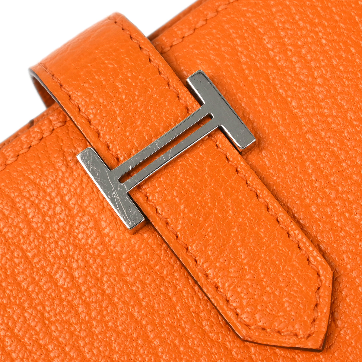 Hermes 2013 Orange Chevre Bearn Soufre Bifold Long Wallet