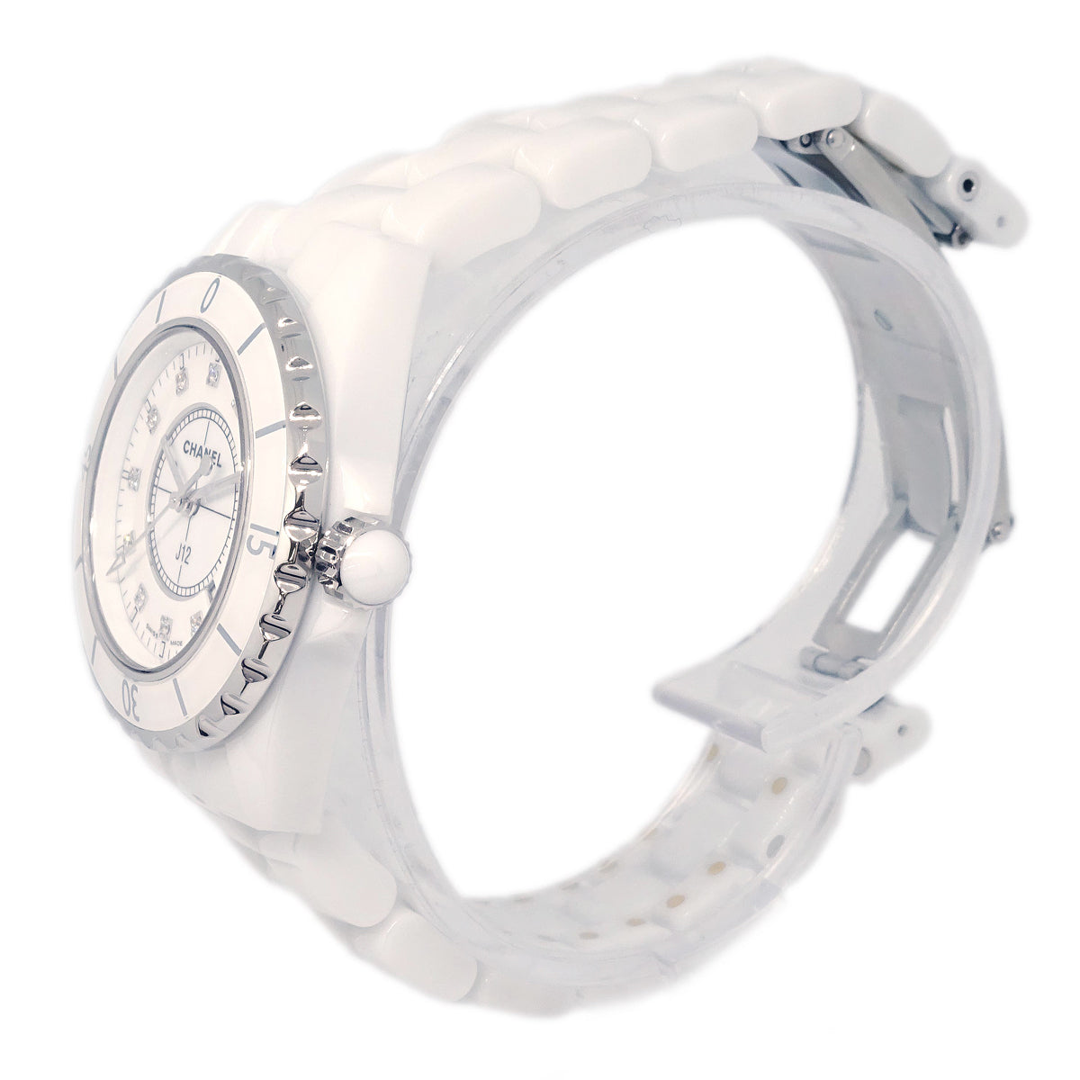 Chanel J12 33mm Quartz Watch Ceramic SS Diamond