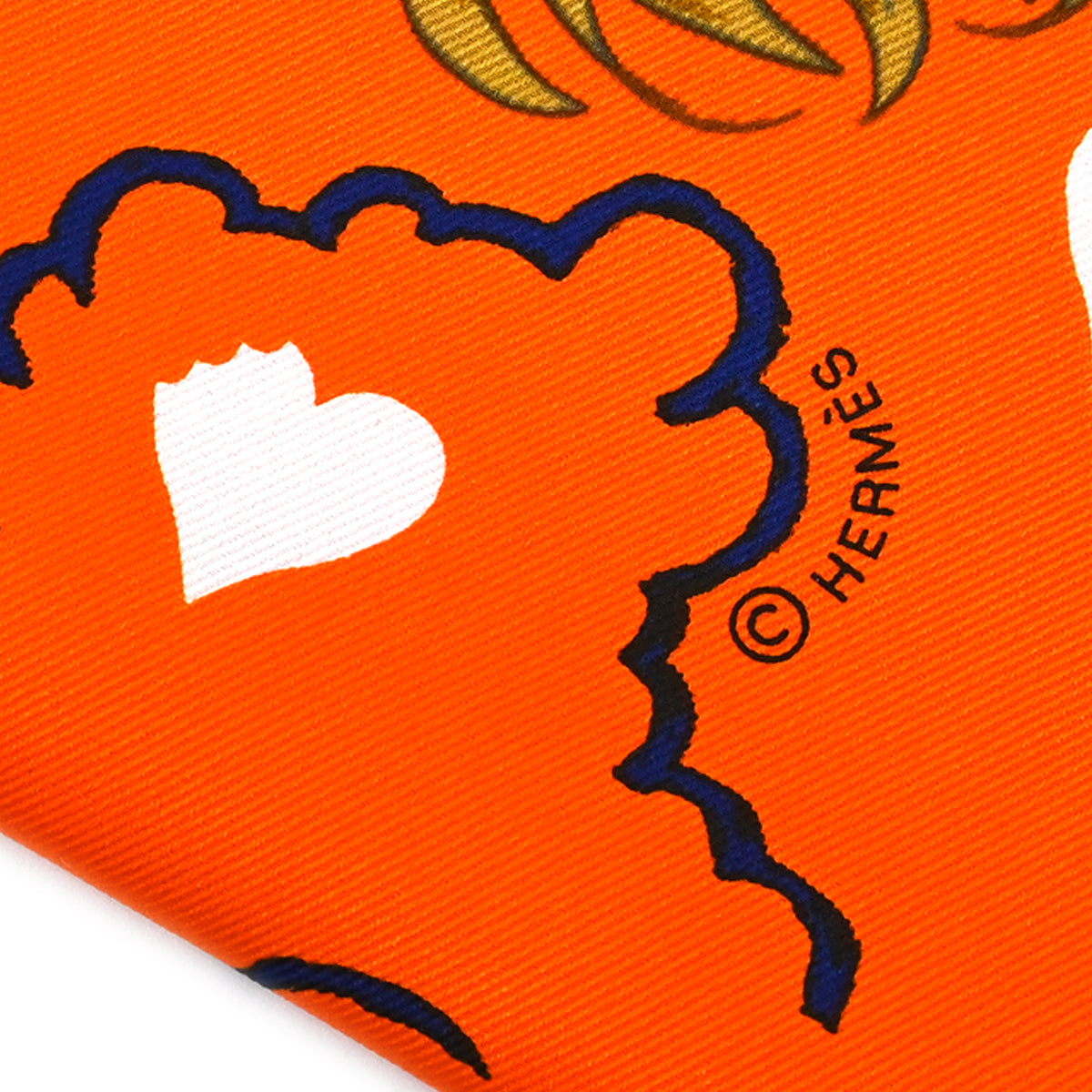 Hermes Scarf Carre 70 Tea Time Orange Small Good