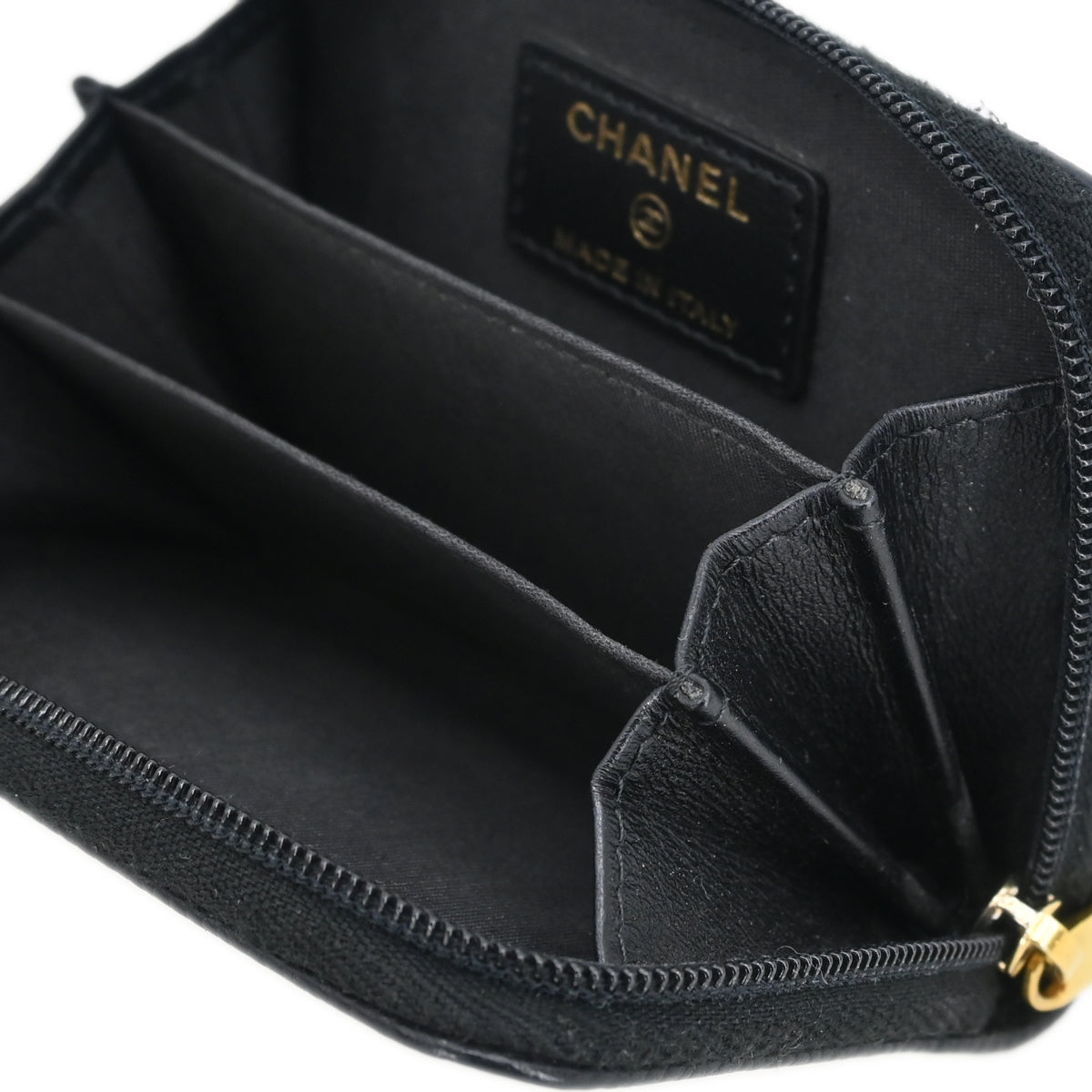 Chanel 2019 Black Caviar Coin Purse Wallet