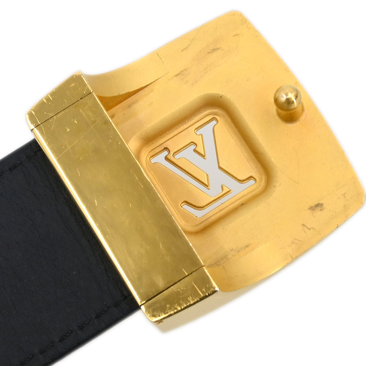 Louis Vuitton Black Multicolor Ceinture LV Cut Belt M6890V #85/34 Small Good