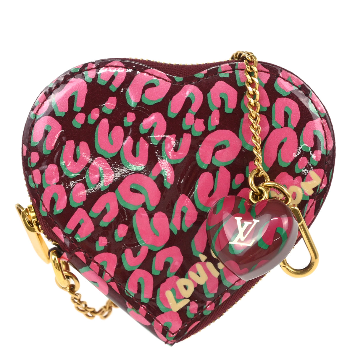 Louis Vuitton 2010 Vernis Leopard Pink Porte Monnaie Coeur Coin M91474