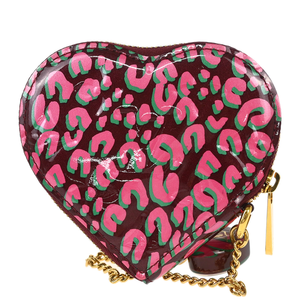 Louis Vuitton 2010 Vernis Leopard Pink Porte Monnaie Coeur Coin M91474