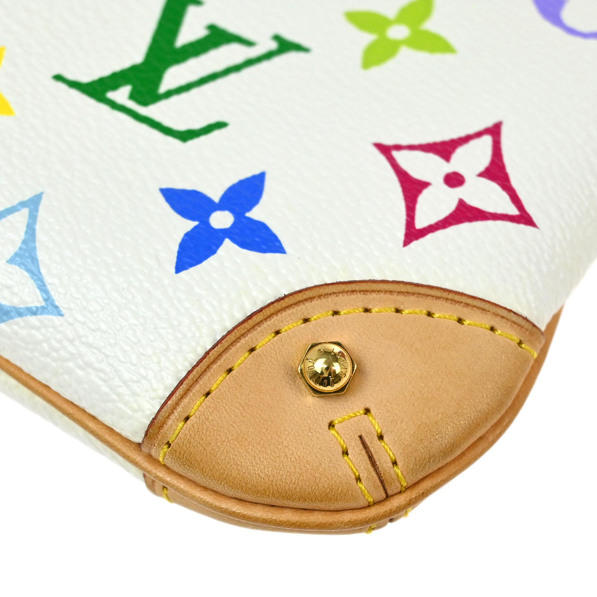 Louis Vuitton 2011 White Multicolor Pochette Milla MM Handbag M60098