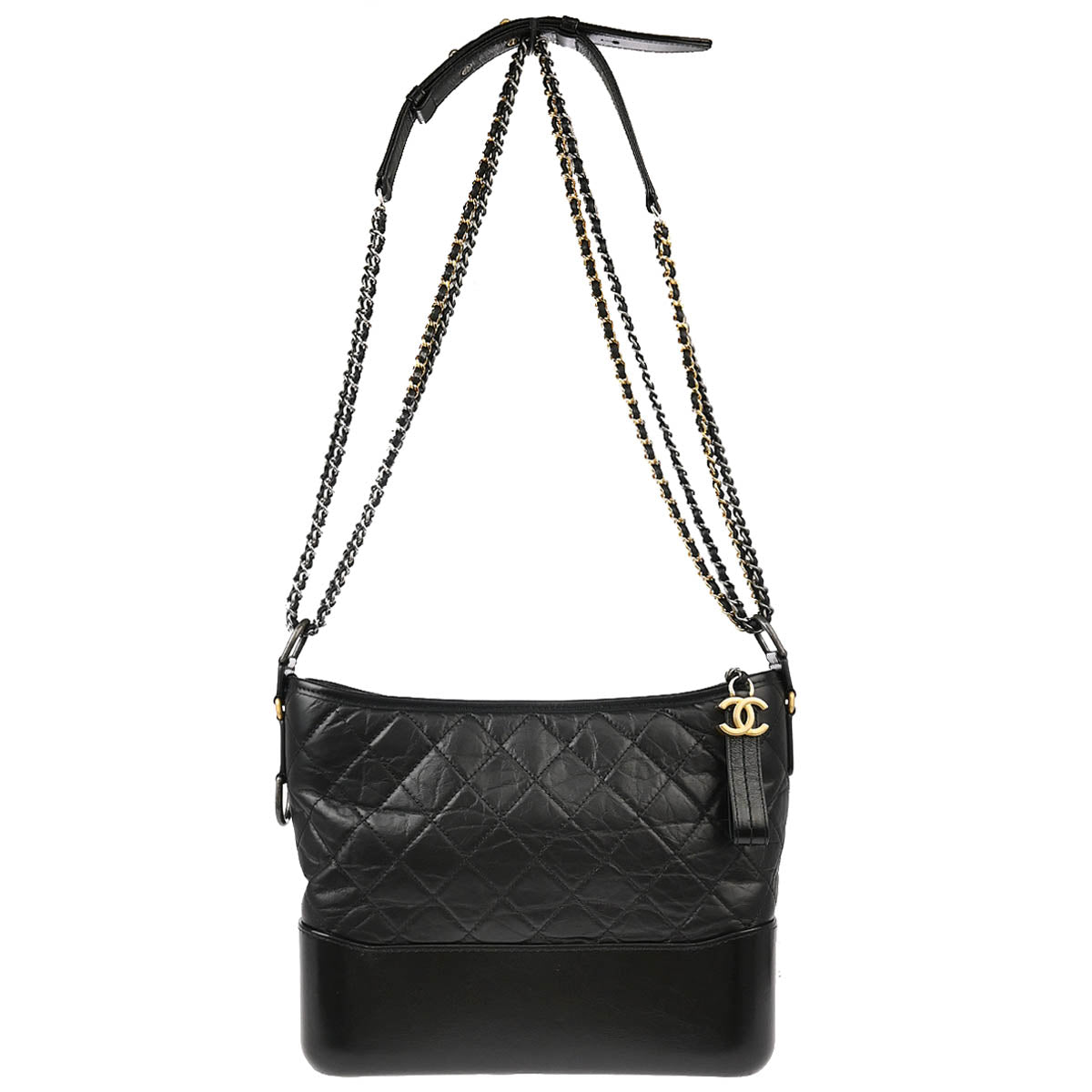 Chanel Black Calfskin Lambskin Large Gabrielle Shoulder Bag