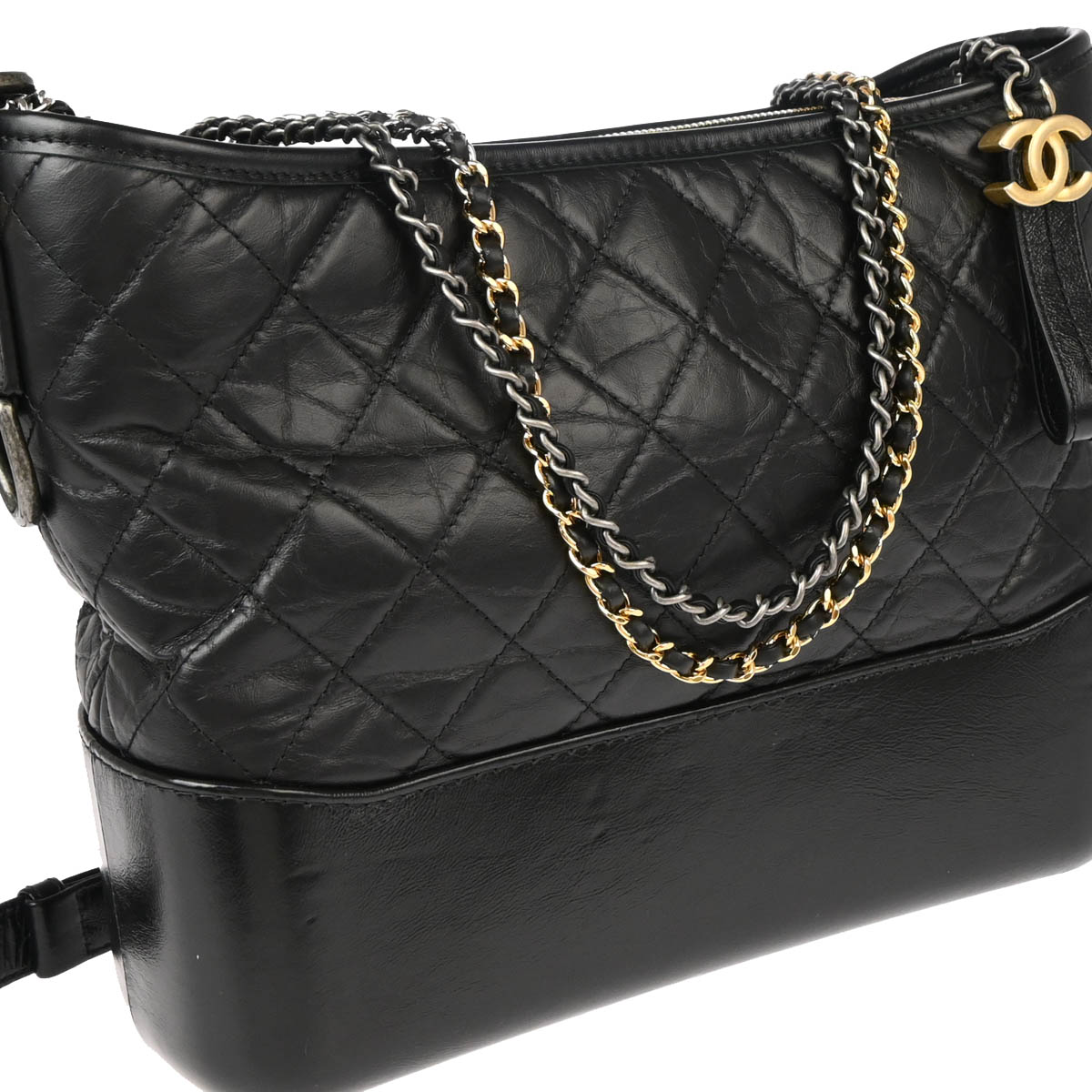 Chanel Black Calfskin Lambskin Large Gabrielle Shoulder Bag