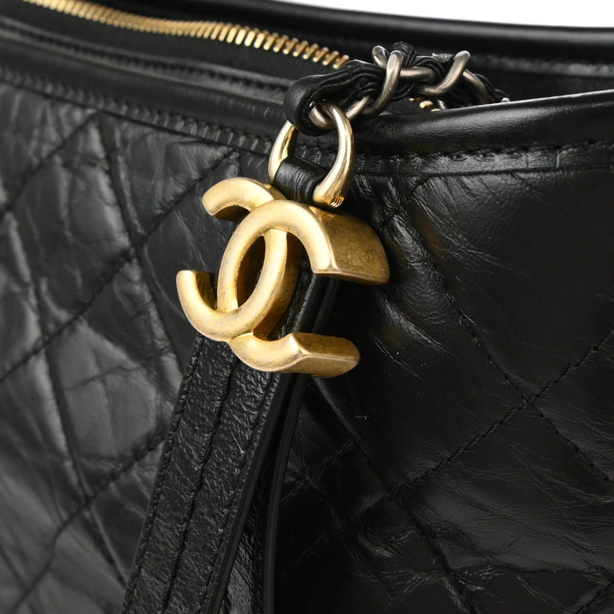 Chanel Black Calfskin Lambskin Large Gabrielle Shoulder Bag