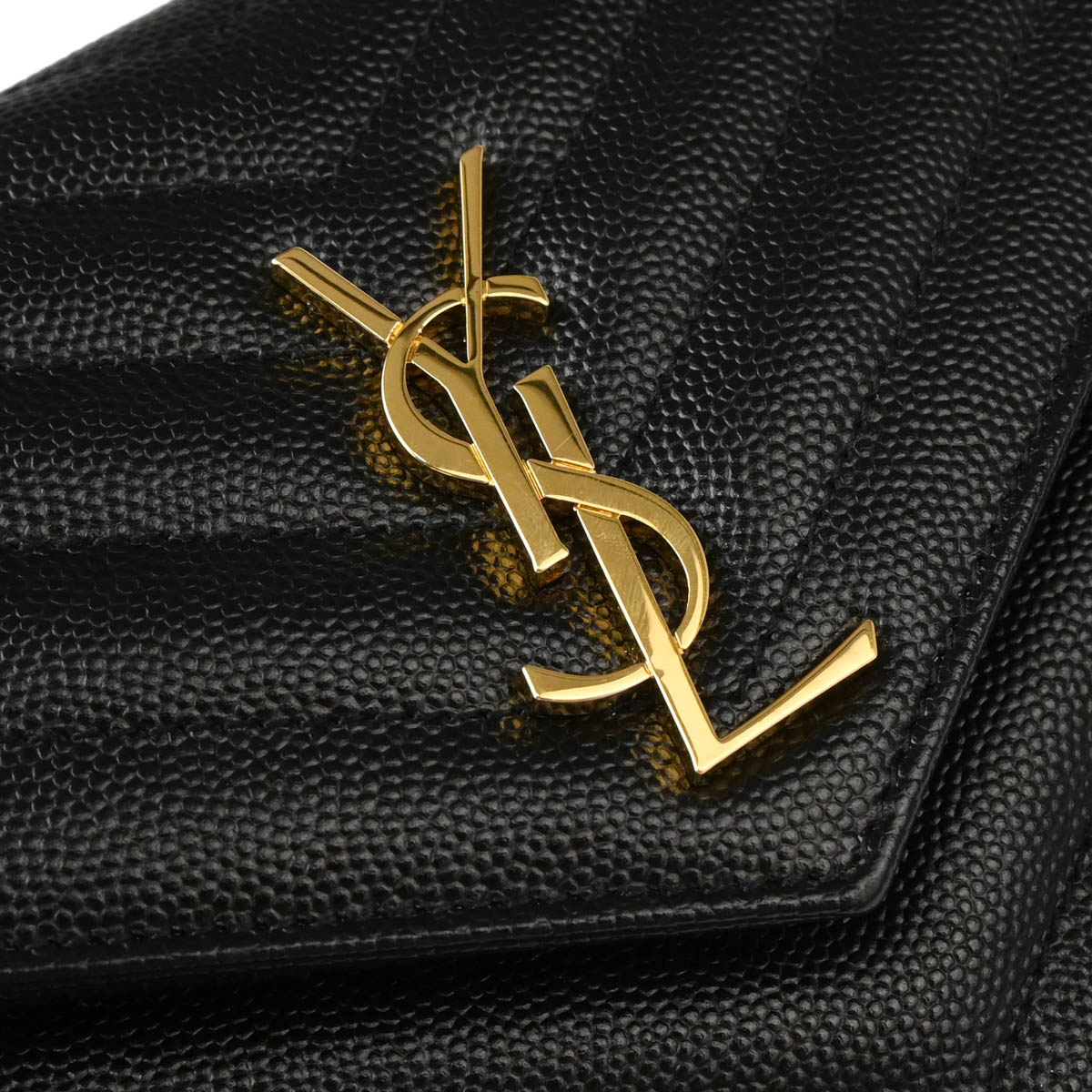 Saint Laurent Black Leather WOC Chain Shoulder Wallet Bag