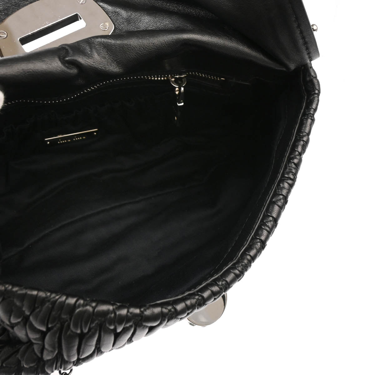 Miu Miu Black Lambskin Matelasse Shoulder Bag