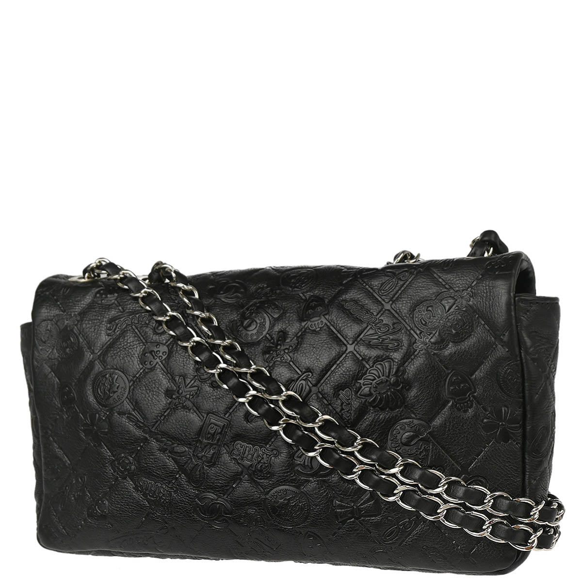 Chanel 2011 Black Calfskin Icon Shoulder Bag