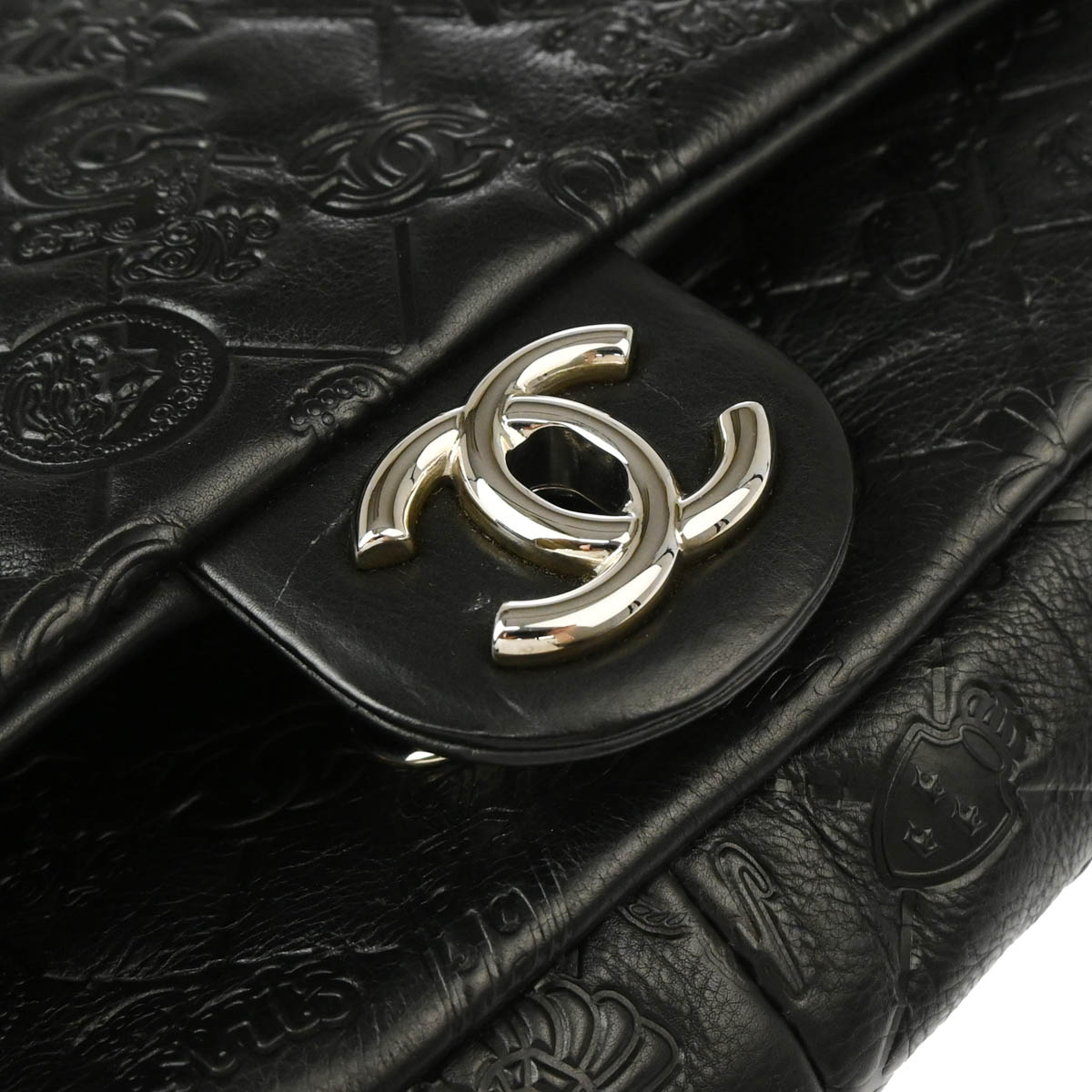 Chanel 2011 Black Calfskin Icon Shoulder Bag