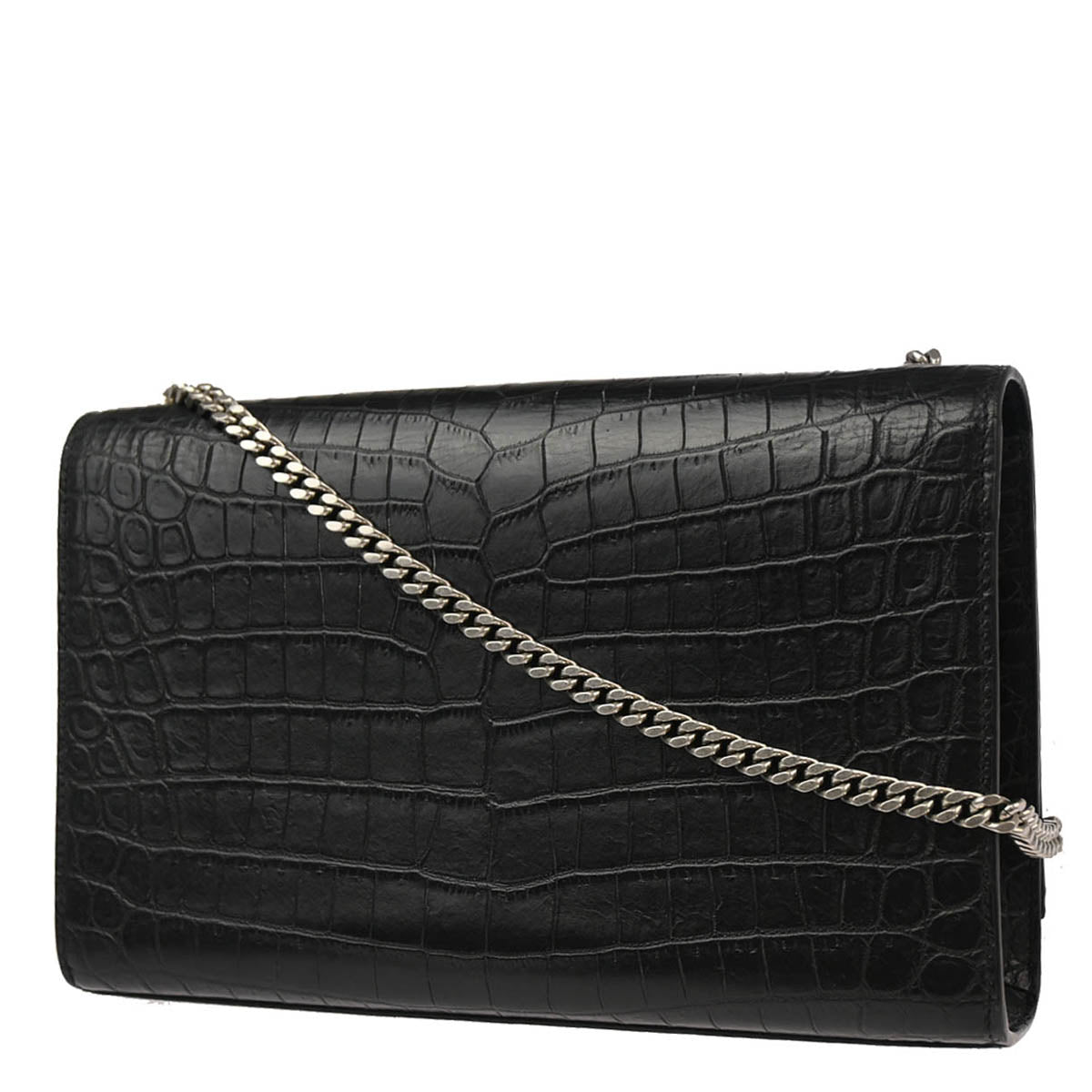 Saint Laurent * Black Embossed Leather Shoulder Bag