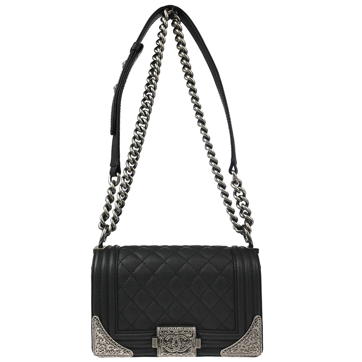 Boy Chanel 2014 Paris Dallas Black Lambskin Small Chain Shoulder Bag