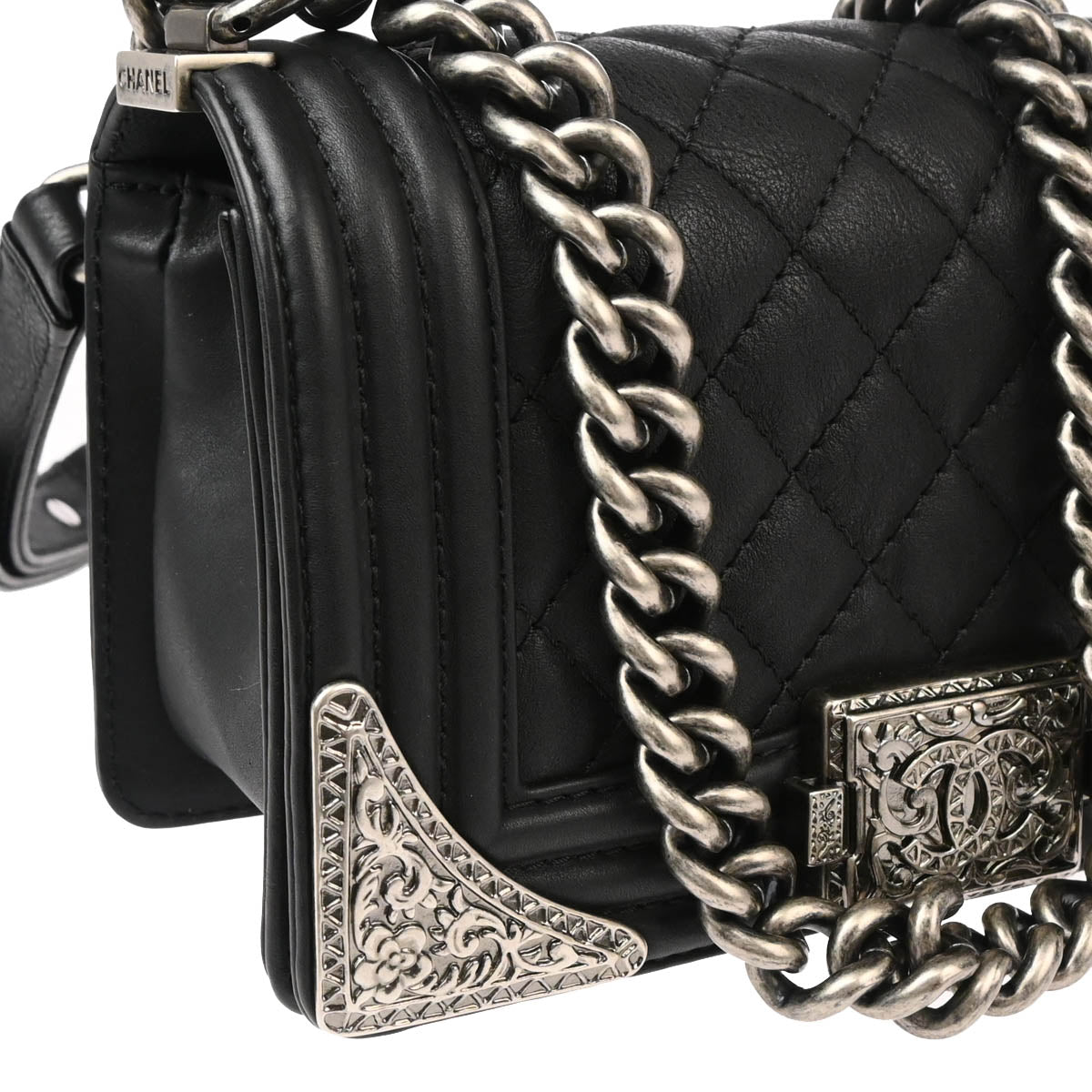 Boy Chanel 2014 Paris Dallas Black Lambskin Small Chain Shoulder Bag