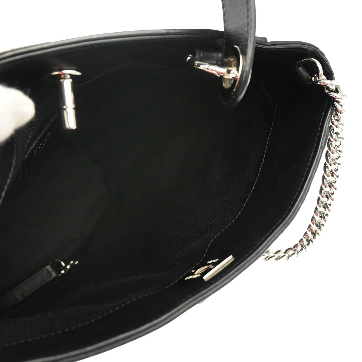 Chanel Black Calfskin 2way Bucket Handbag