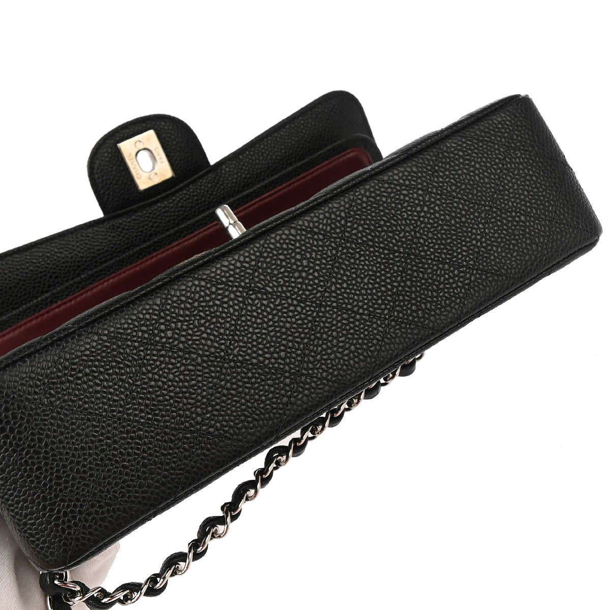 Chanel 2012 Black Caviar Small Classic Double Flap Shoulder Bag