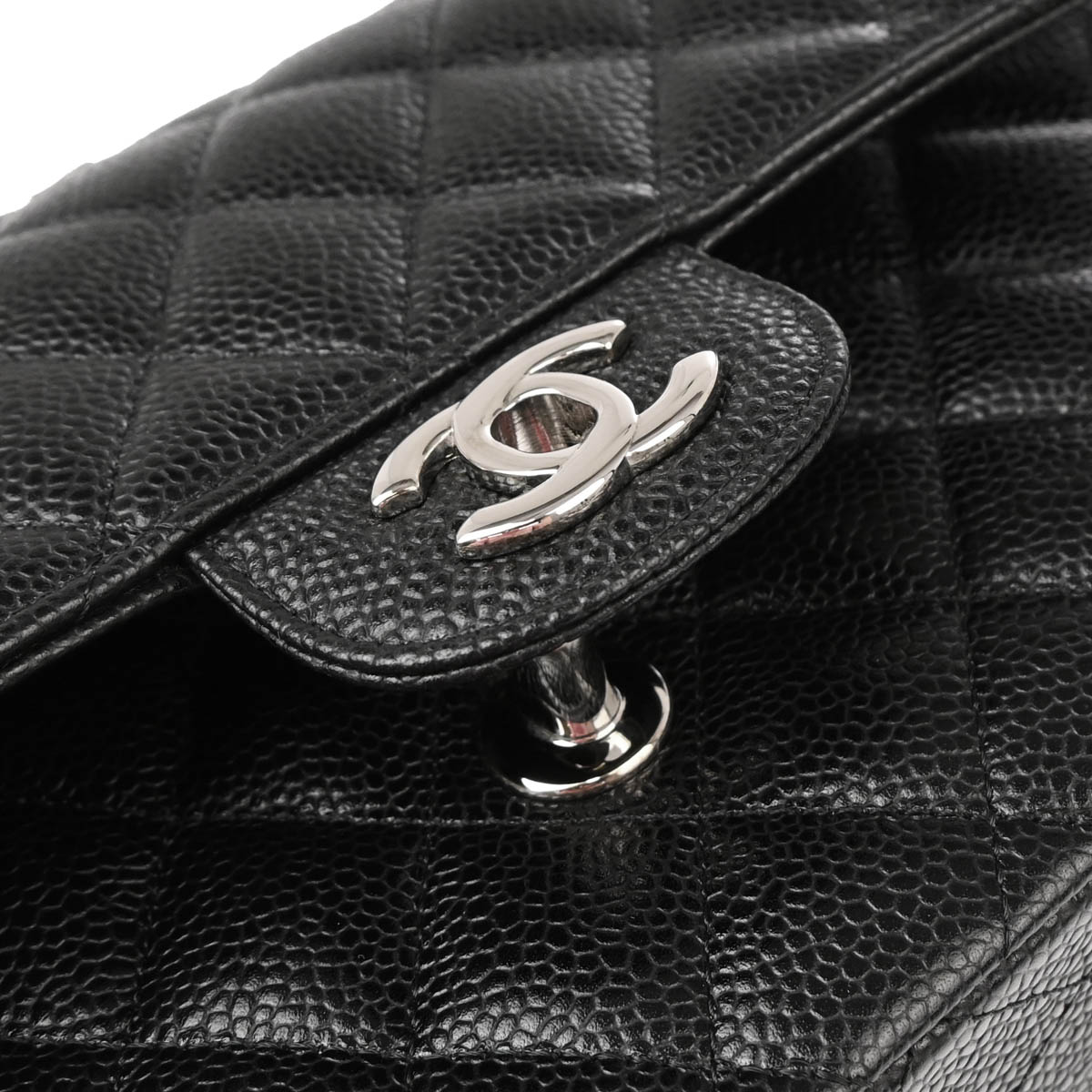 Chanel 2012 Black Caviar Small Classic Double Flap Shoulder Bag