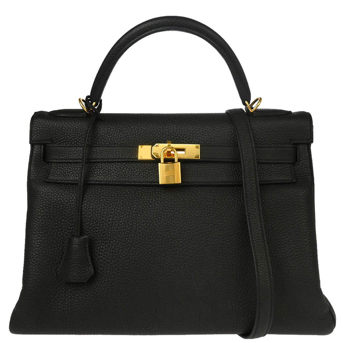 Hermes 2015 Black Togo Kelly 32 Retourne 2way Shoulder Handbag