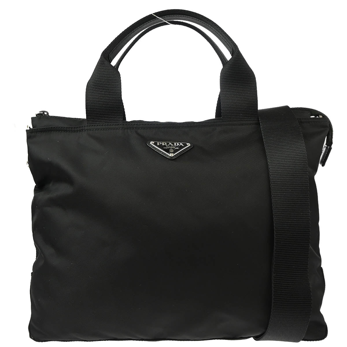 Prada Black Nylon 2way Tote Shoulder Handbag