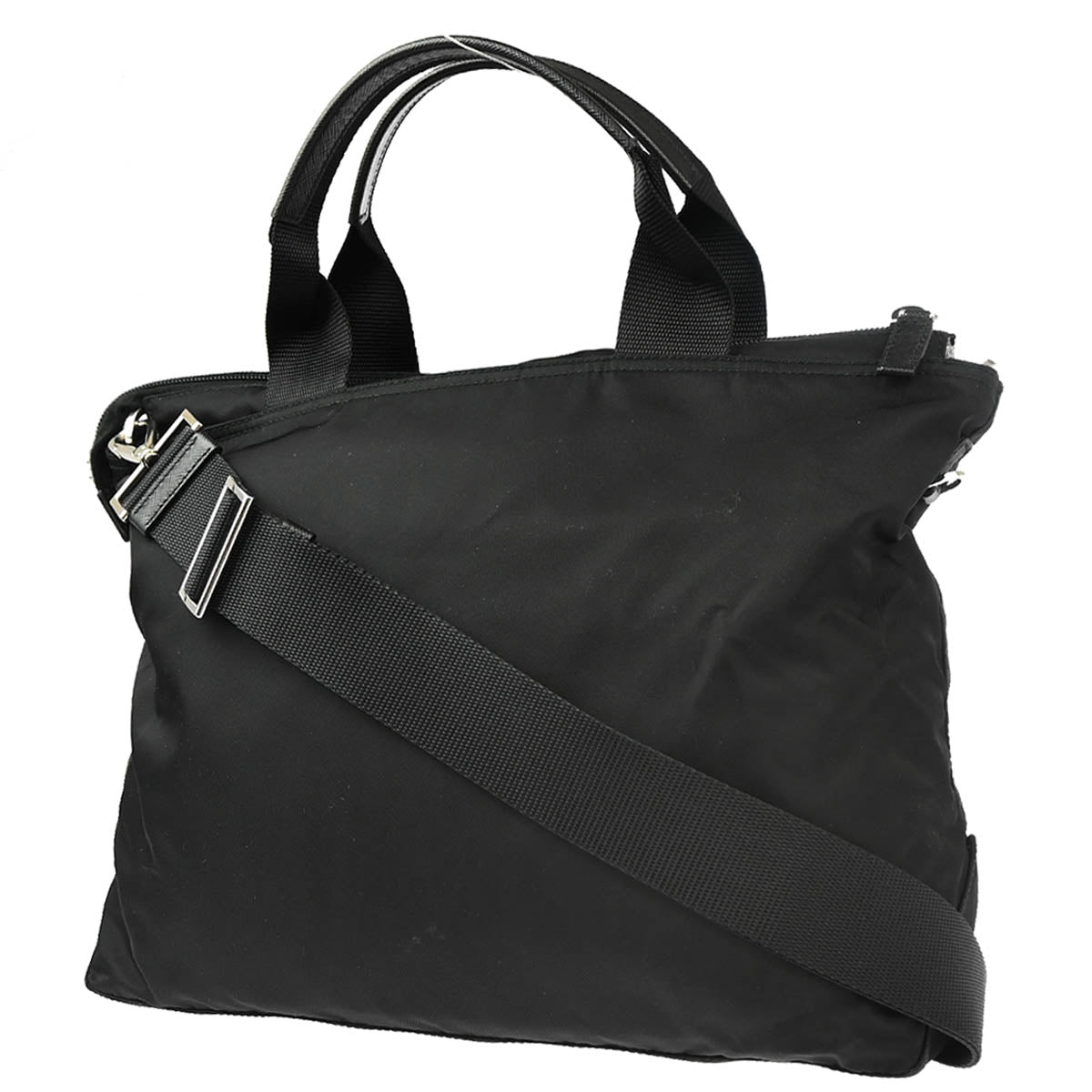 Prada Black Nylon 2way Tote Shoulder Handbag